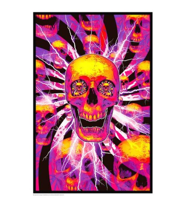 Poster - Blacklight Skull-hotRAGS.com