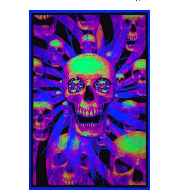 Poster - Blacklight Skull-hotRAGS.com