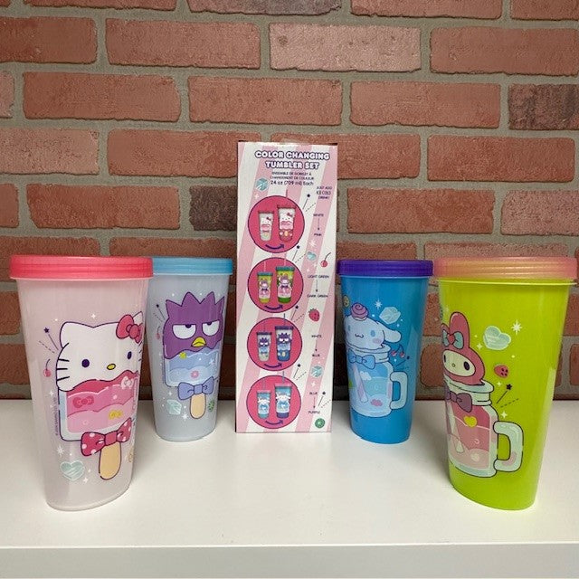 Cup Set - Hello Kitty Color Changing Tumbler Set - 4 Pack 24oz-hotRAGS.com