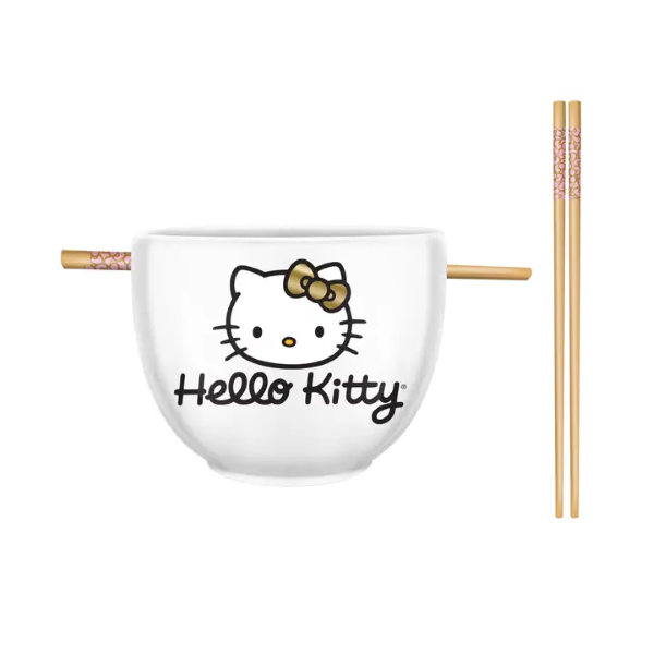 Ramen Bowl - Hello Kitty - Gold Bow-hotRAGS.com