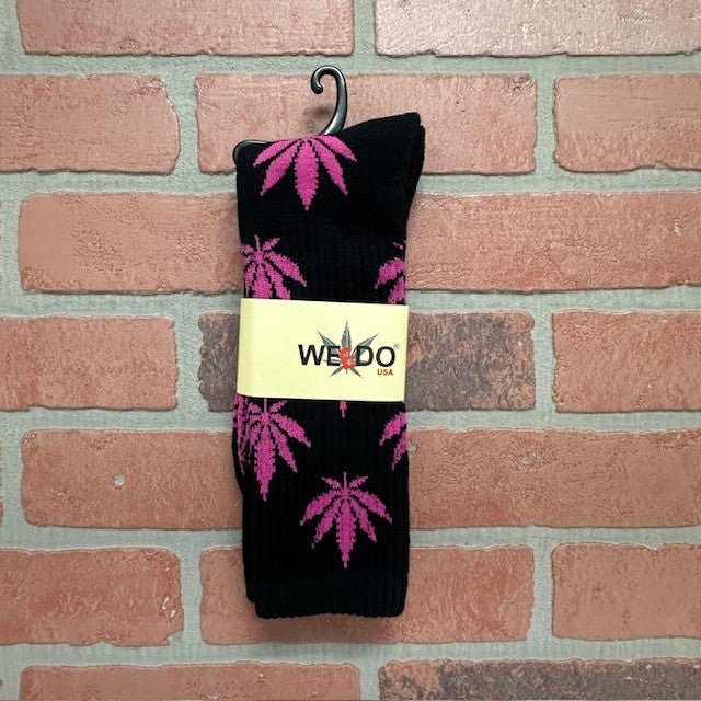 Socks - Leaf - Black And Pink-hotRAGS.com