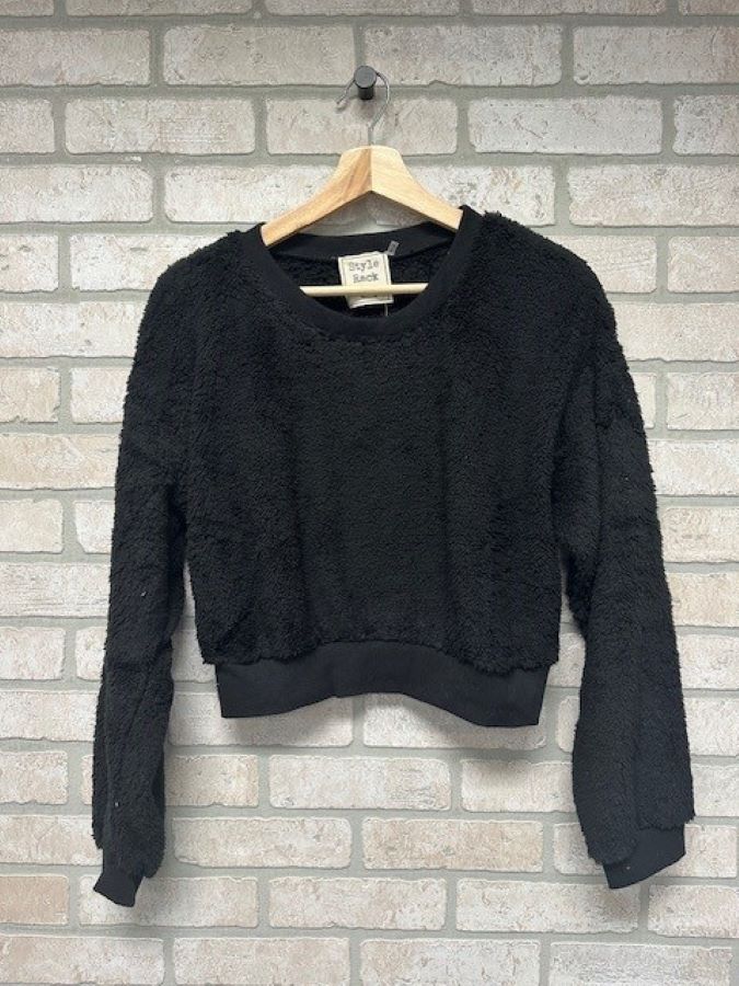 Sweater - Long Sleeve Fleece - Black-hotRAGS.com