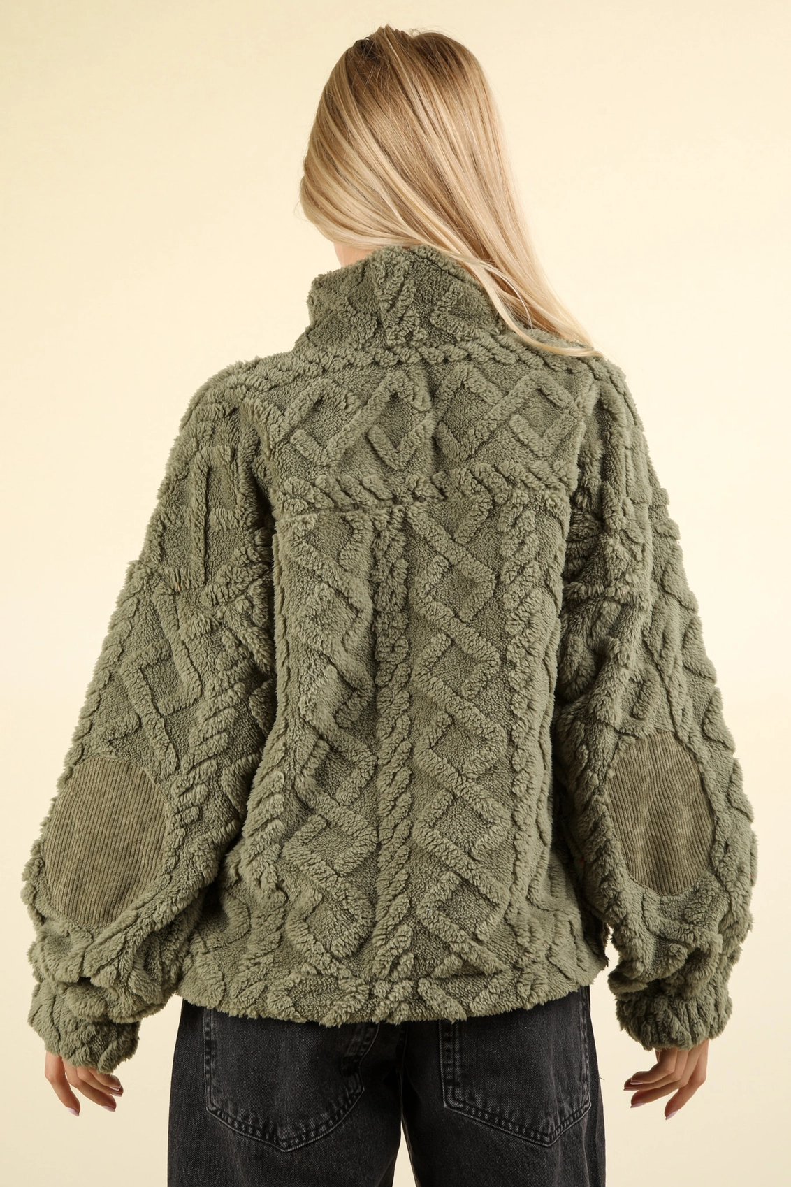 Sweater - Zip Neck Plush - Sage-hotRAGS.com