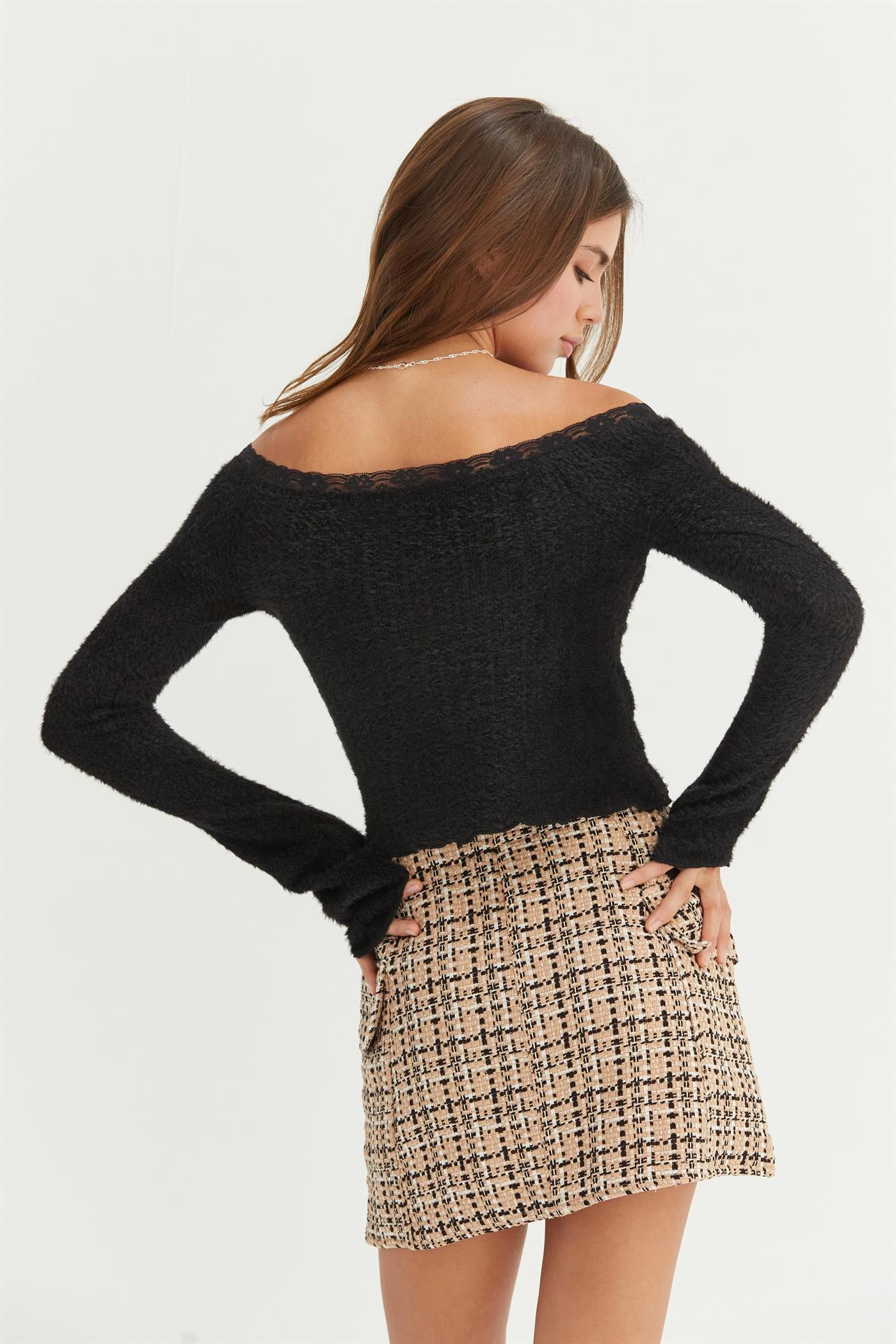 Jr Long Sleeve Top - Fuzzy Black-hotRAGS.com