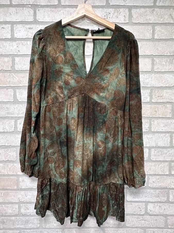 Dress - Long Sleeve - Olive-hotRAGS.com