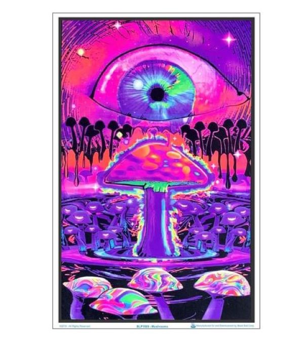 Poster - Blacklight Mushroom-hotRAGS.com