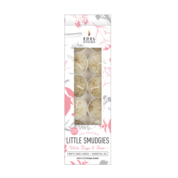 Candles - ‘Little Smudgies’ Candle White Sage & Rose Pack-hotRAGS.com