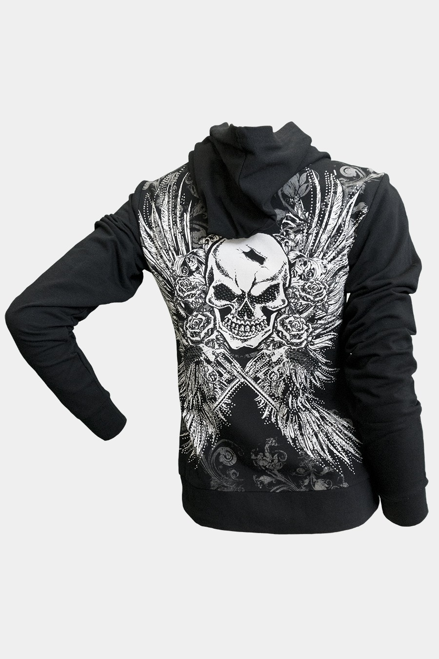 Hoody - Skull Pistol Wing Stones-hotRAGS.com