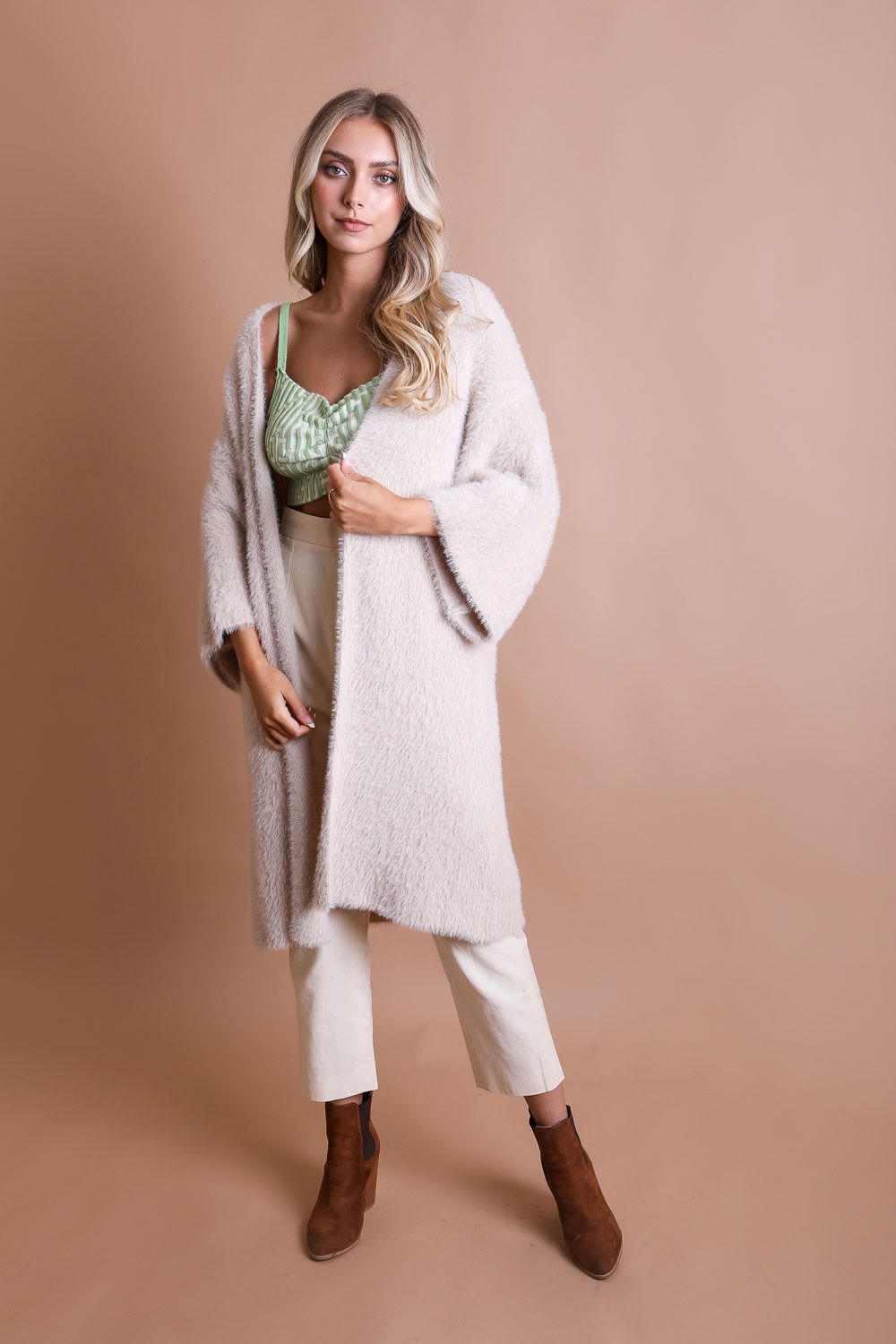 Cardigan - Mohair Beige-hotRAGS.com