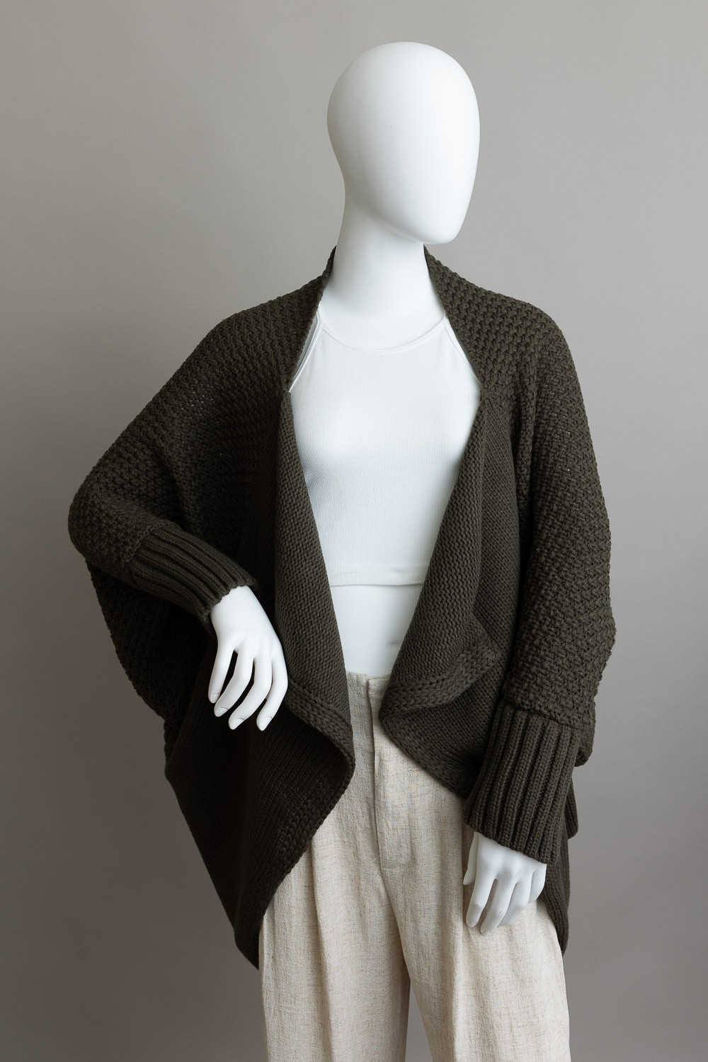 Cardigan - Knitted Olive-hotRAGS.com