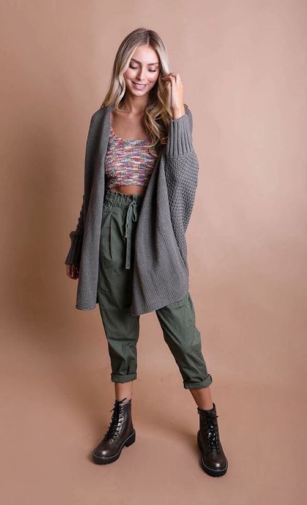 Cardigan - Knitted Gray-hotRAGS.com