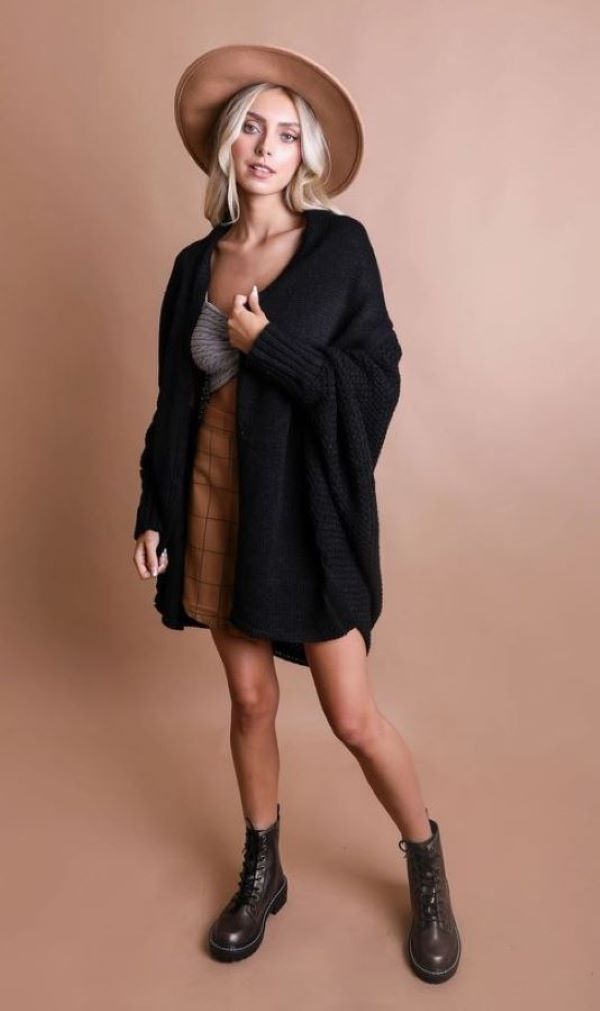 Cardigan - Knitted Black-hotRAGS.com