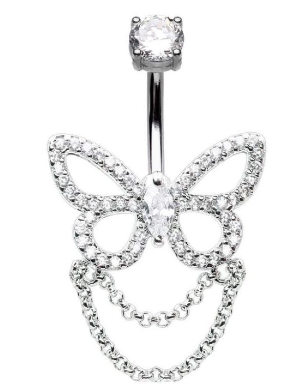 Belly Ring - Butterfly Chain-hotRAGS.com