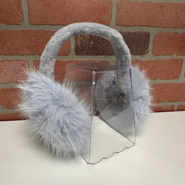 Earmuffs - Grey Blue Fuzzy-hotRAGS.com