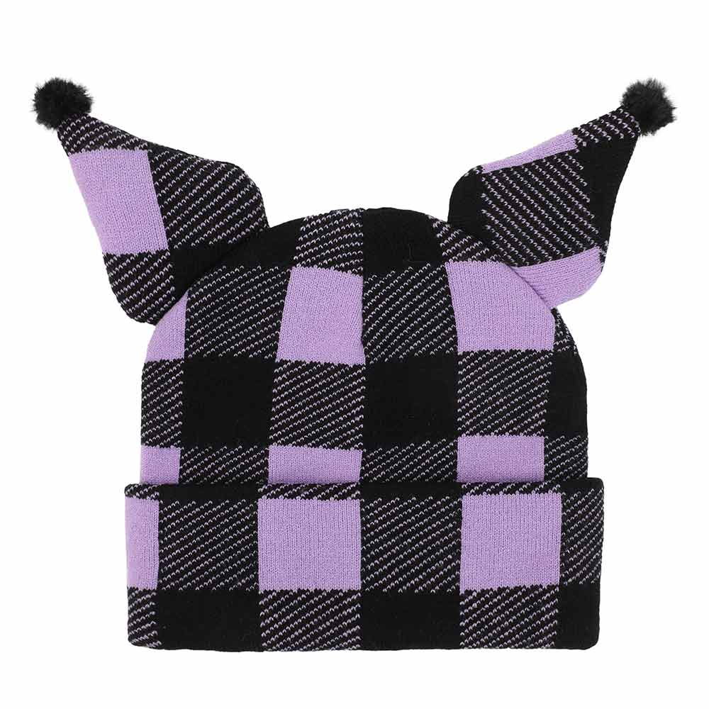 Beanie - Kuromi Purple Plaid-hotRAGS.com