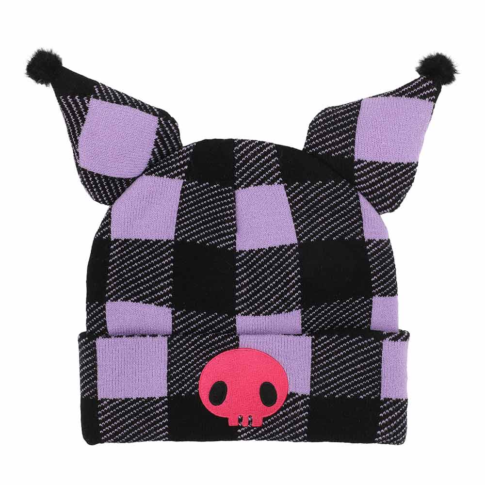 Beanie - Kuromi Purple Plaid-hotRAGS.com