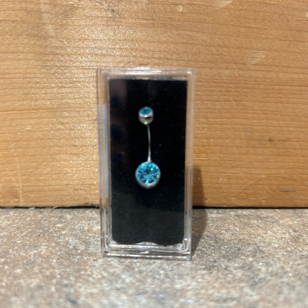 Belly Ring - 14g 3/8 Aqua