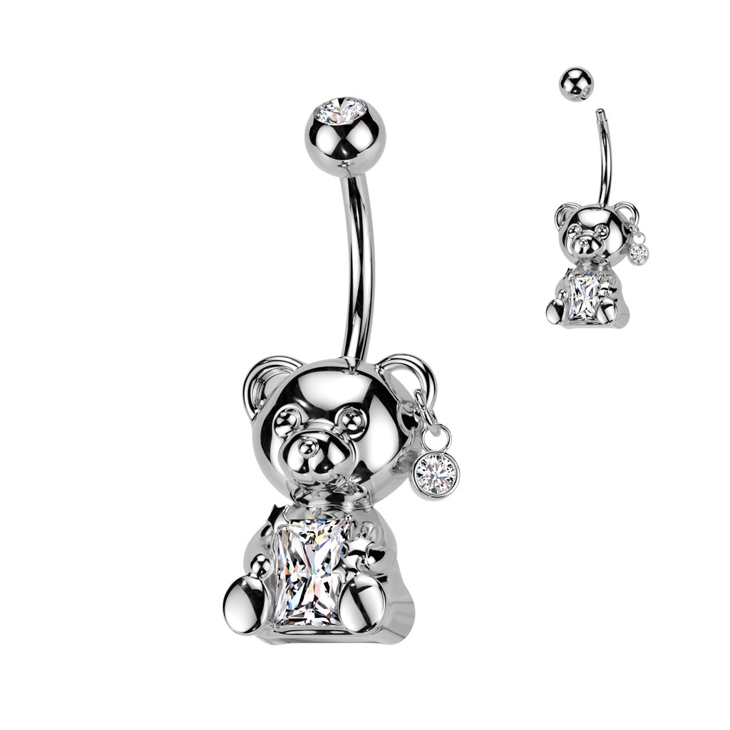 Belly Ring - Bear Silver-hotRAGS.com