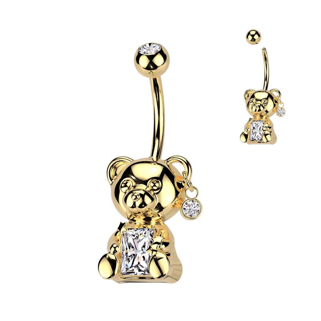 Belly Ring - Bear Gold-hotRAGS.com