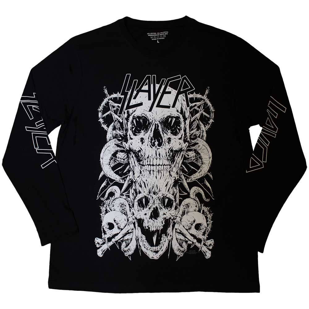 T Shirt - Slayer - Skull Long Sleeve-hotRAGS.com