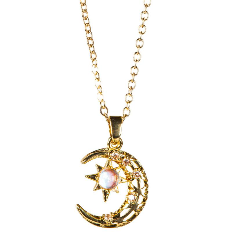 NECKLACE - SUN And MOON - GOLD-hotRAGS.com