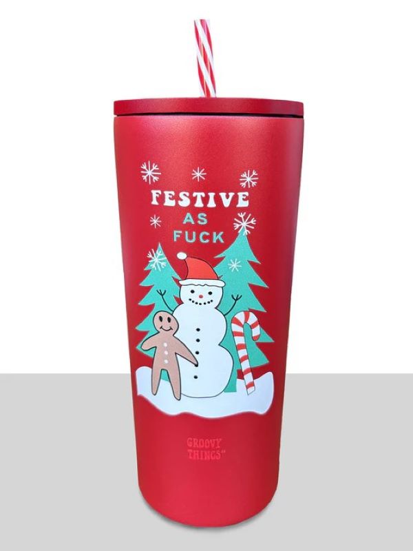 Tumbler Cup - Festive As Fuck - Christmas-hotRAGS.com