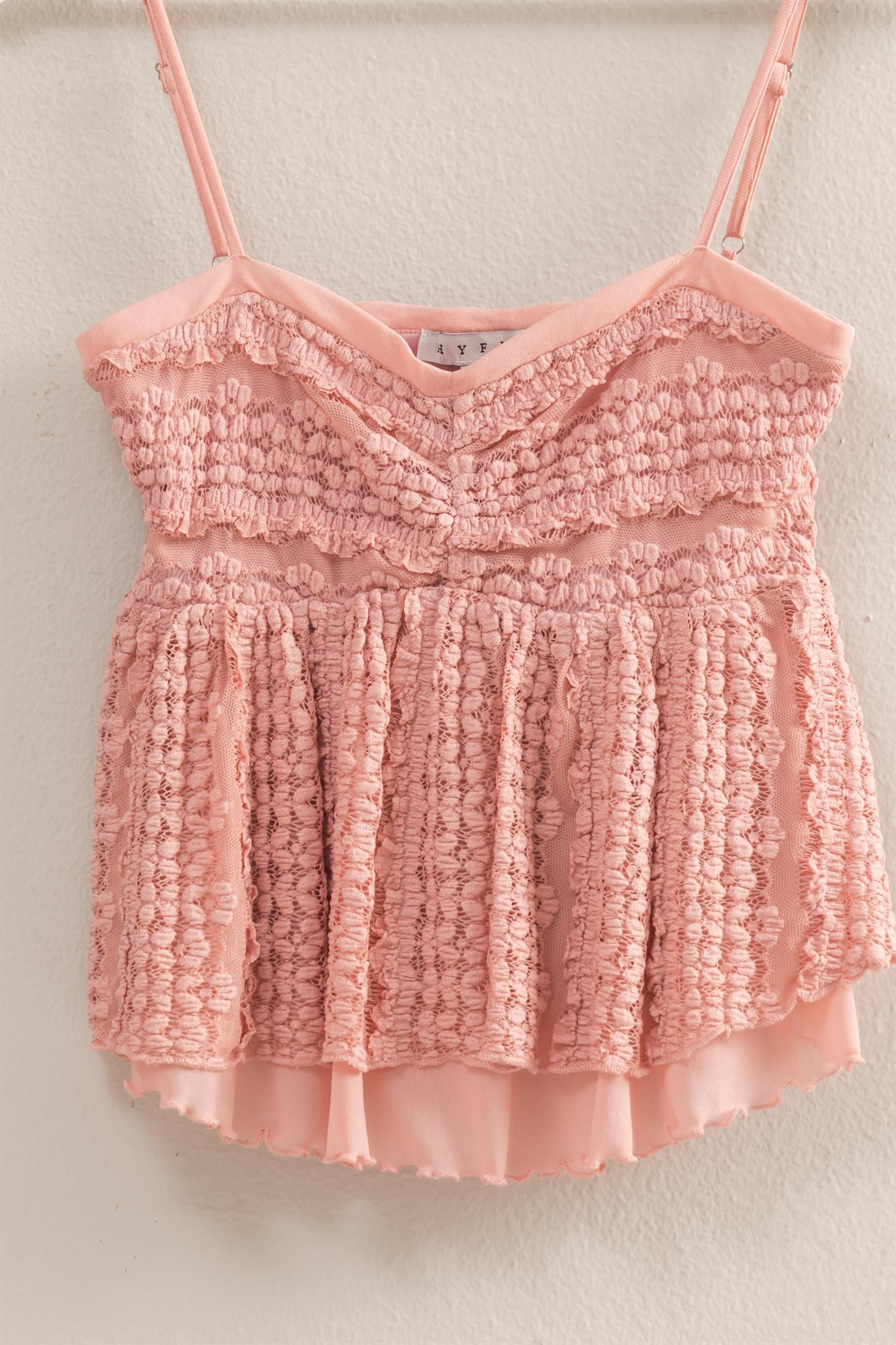 Jr Tank Top - Rose Pink Lace-hotRAGS.com