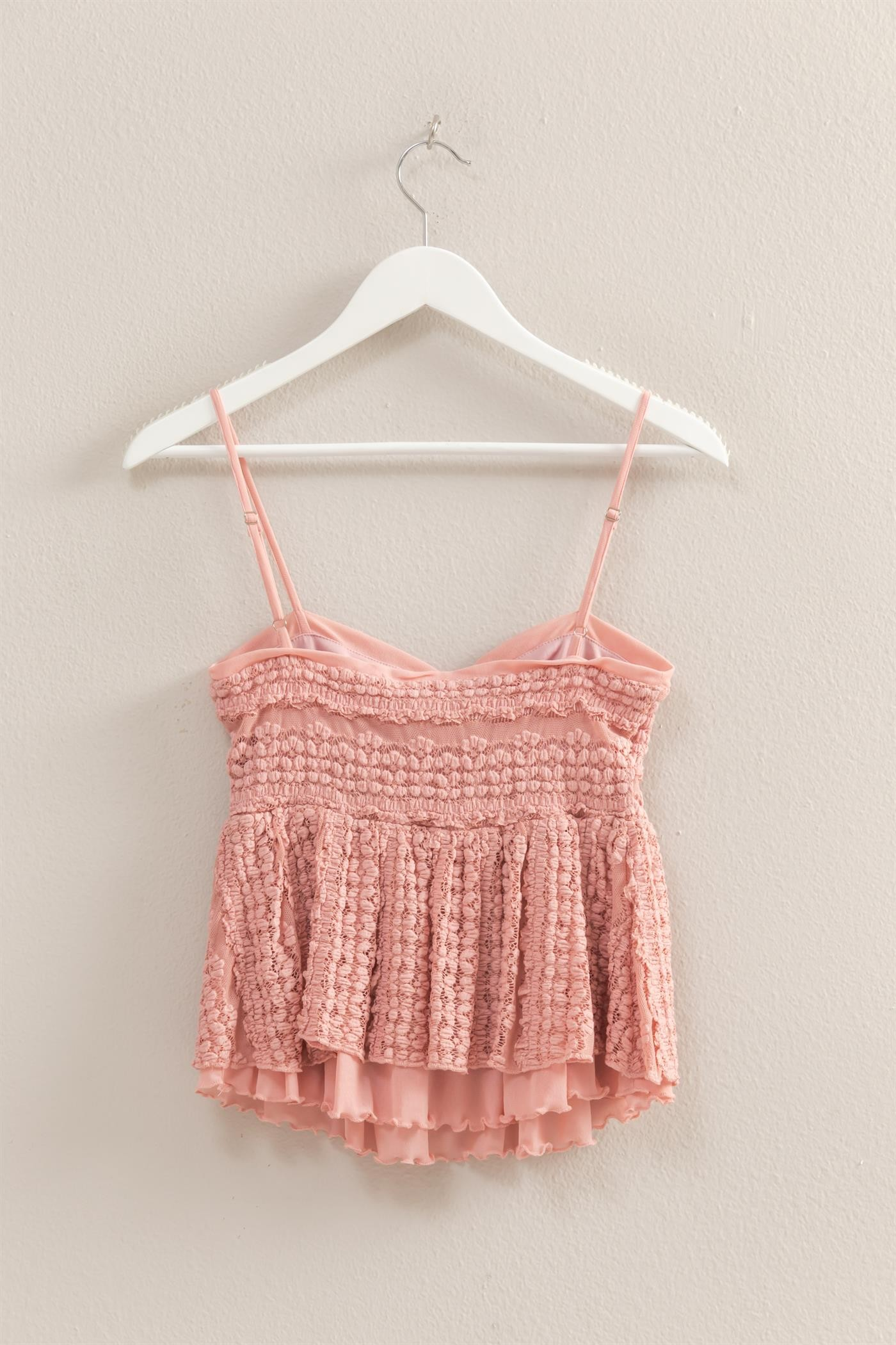 Jr Tank Top - Rose Pink Lace-hotRAGS.com