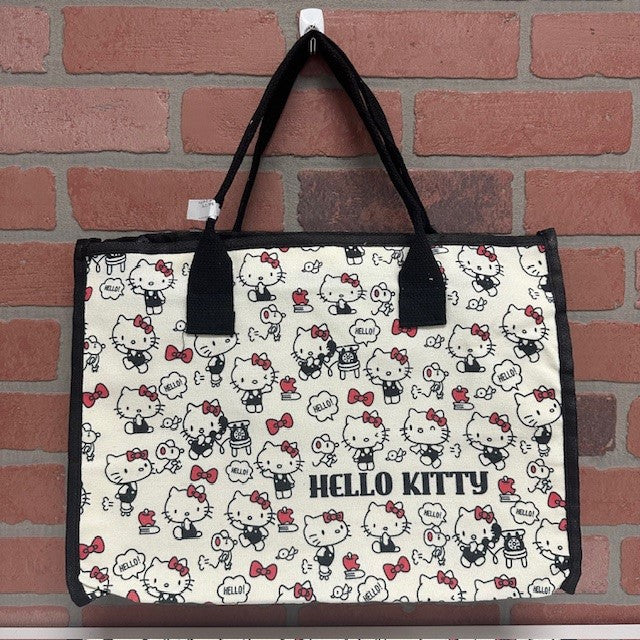 Bag - Tote Hello Kitty Canvas - Black & White-hotRAGS.com