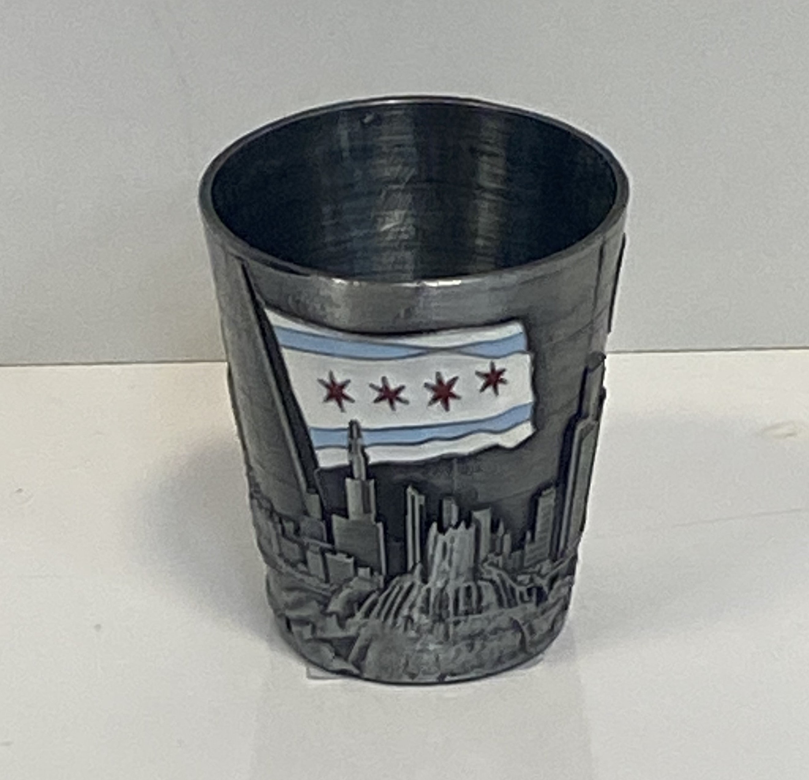 Shot Glass - Chicago Flag Metal-hotRAGS.com