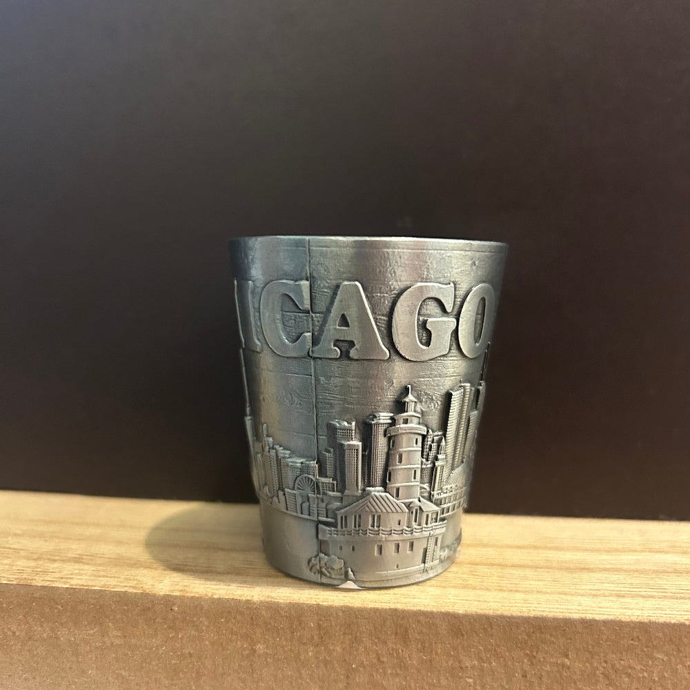 Shot Glass - Chicago Flag Metal-hotRAGS.com