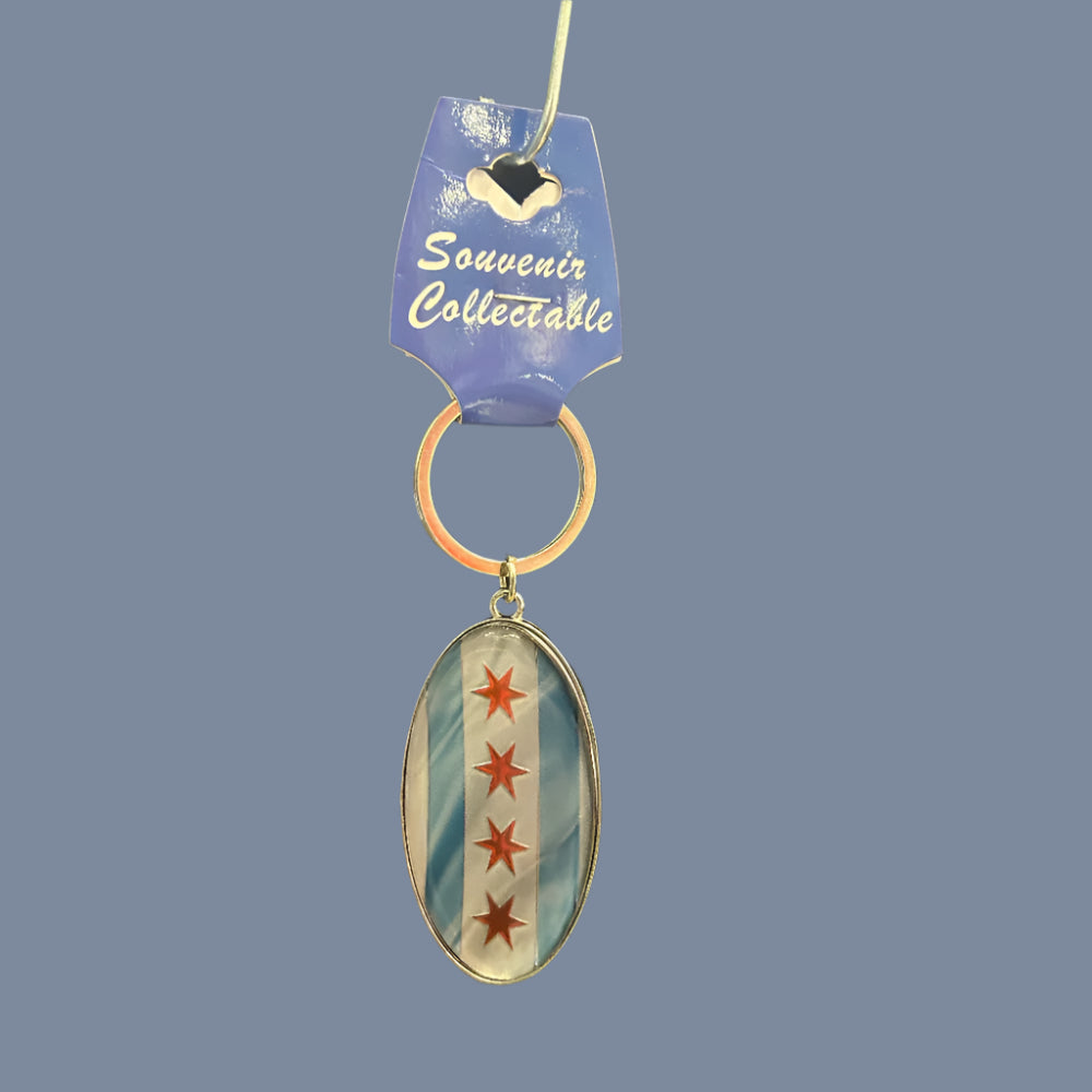 Keychain - Chicago Flag Foil-hotRAGS.com