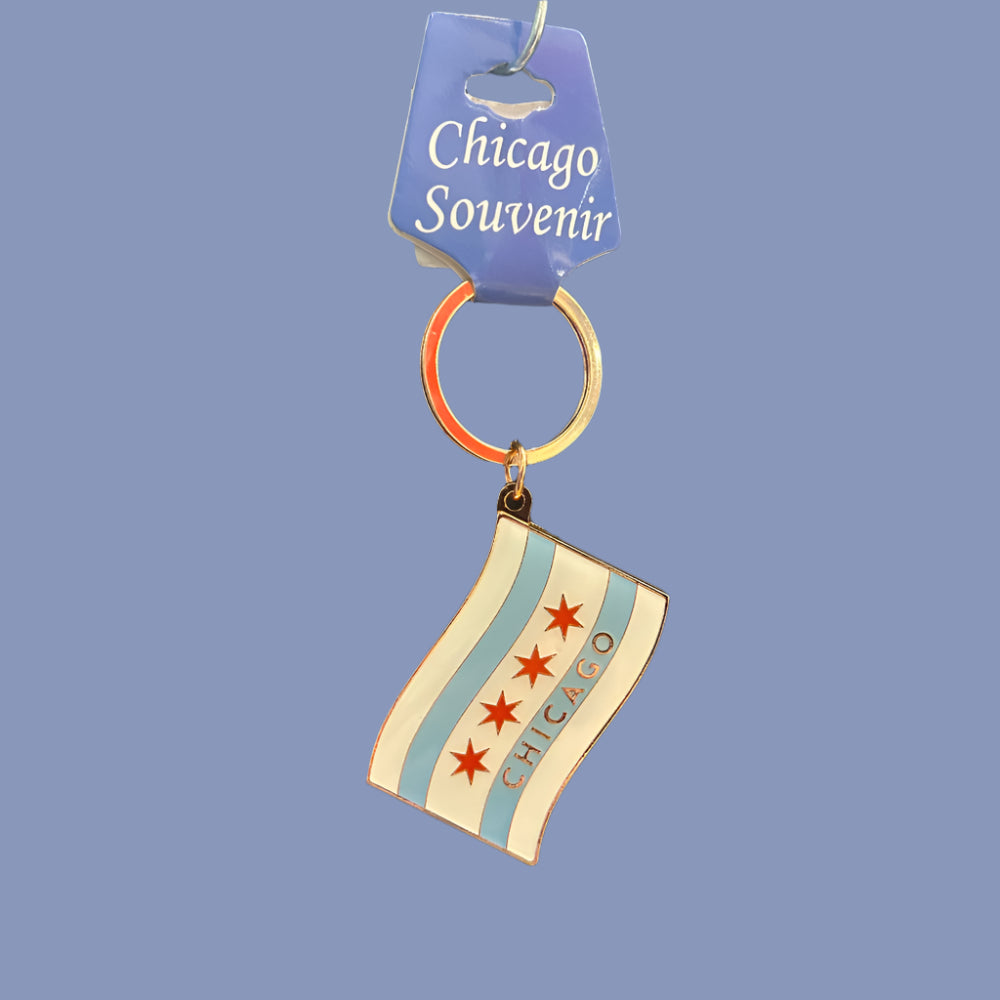 Keychain - Chicago Flag Epoxy-hotRAGS.com