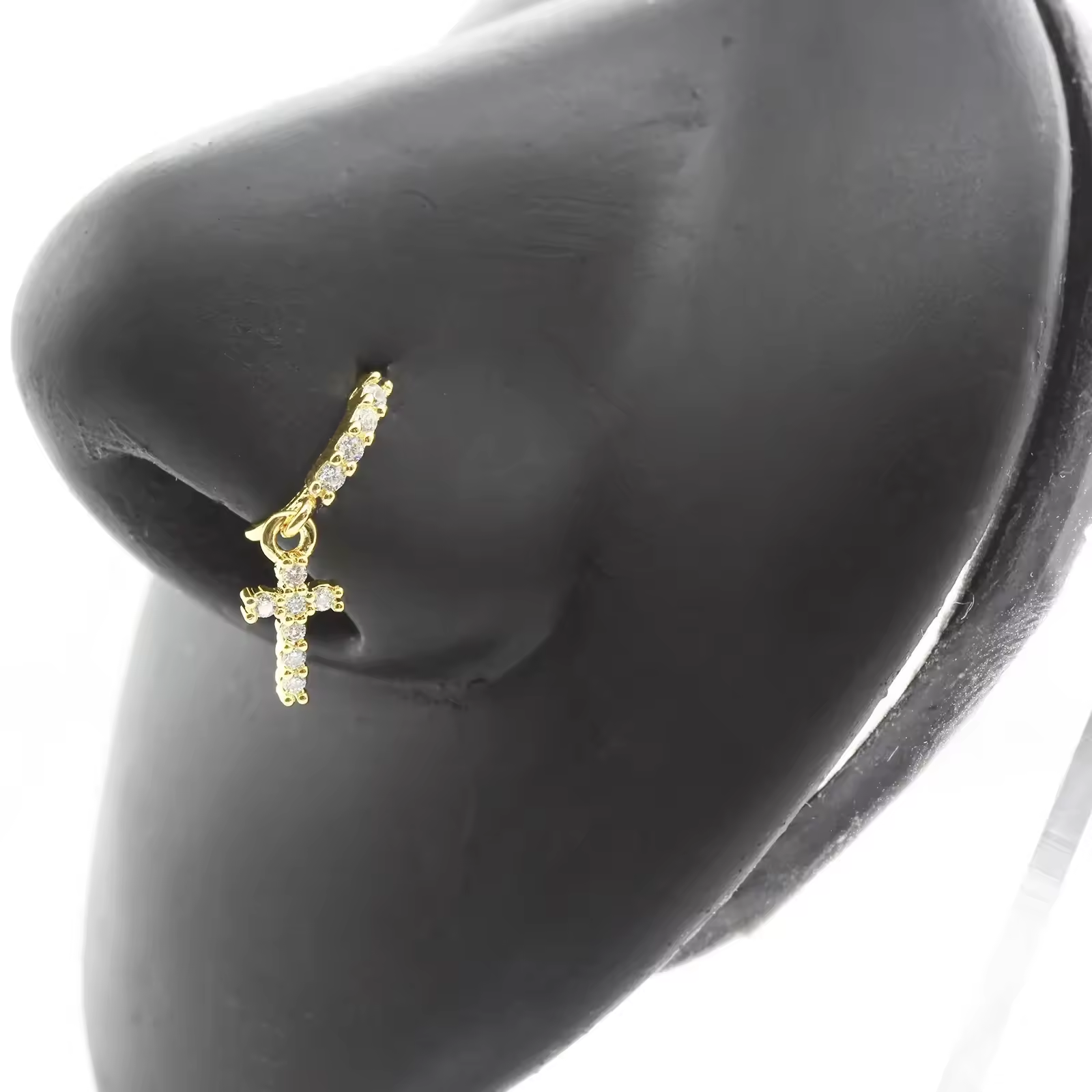 Nose Ring - Cross Dangle 20g - Gold