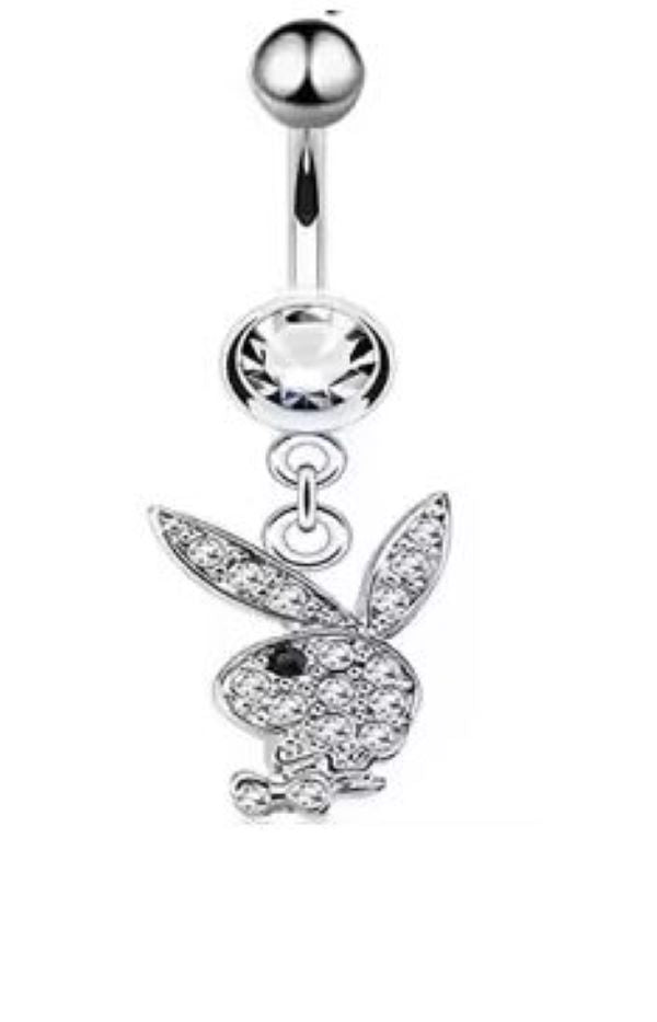 Belly Ring - Bunny Clear-hotRAGS.com