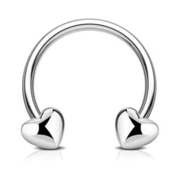 Horseshoe - 16g Heart Silver-hotRAGS.com