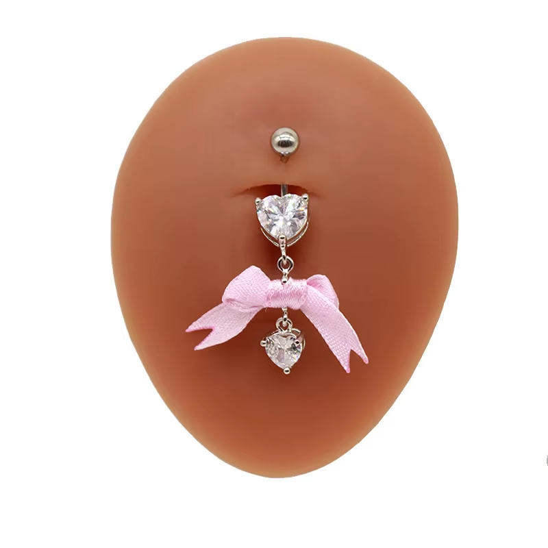 Belly Ring - Bow Heart-hotRAGS.com