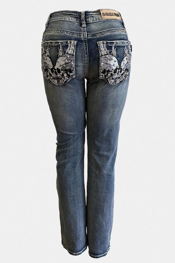 DENIM - DOUBLE SKULL WING POCKET-hotRAGS.com