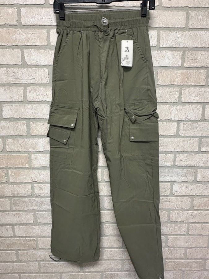 Pant - Cargo Pull String - Olive-hotRAGS.com