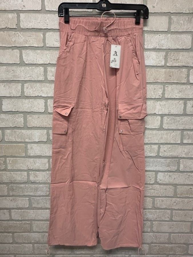 Pant - Cargo Pull String - Pink-hotRAGS.com