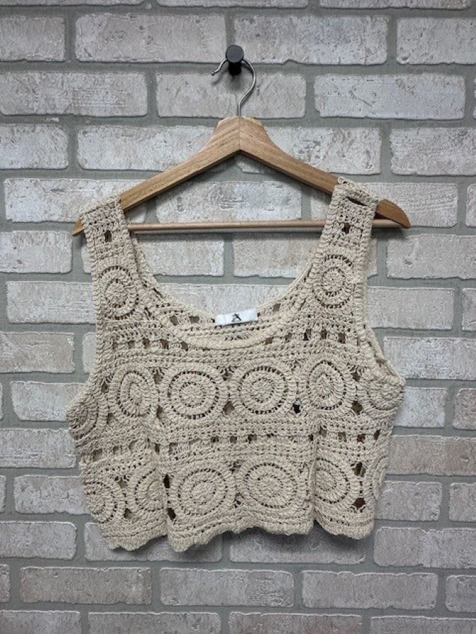 Jr Tank Top - Crochet Natural-hotRAGS.com