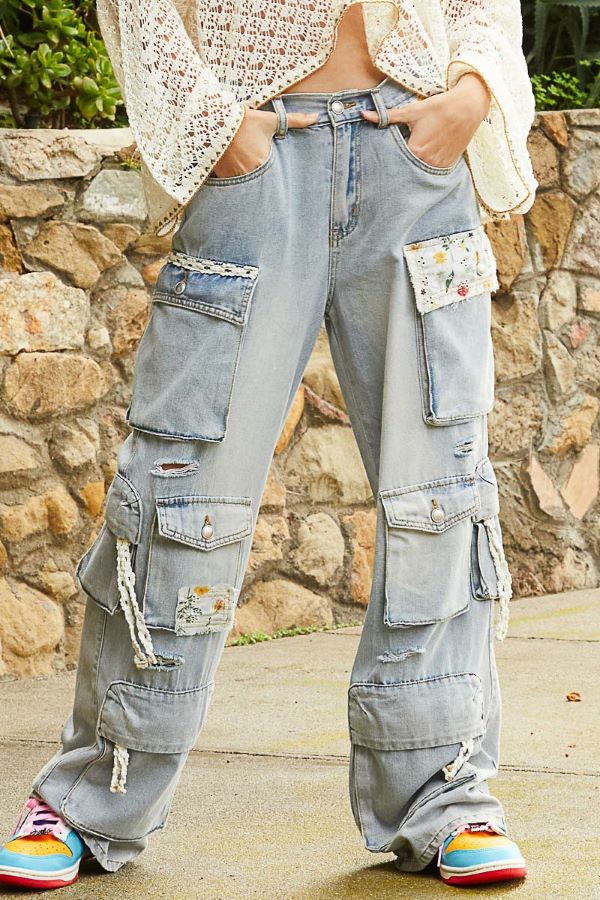 PANTs - MULTI POCKET Light DENIM-hotRAGS.com