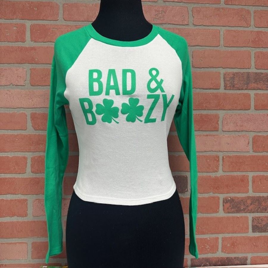 Jr T shirt -Bad And Boozy - St. Patrick's Day Athletic-hotRAGS.com