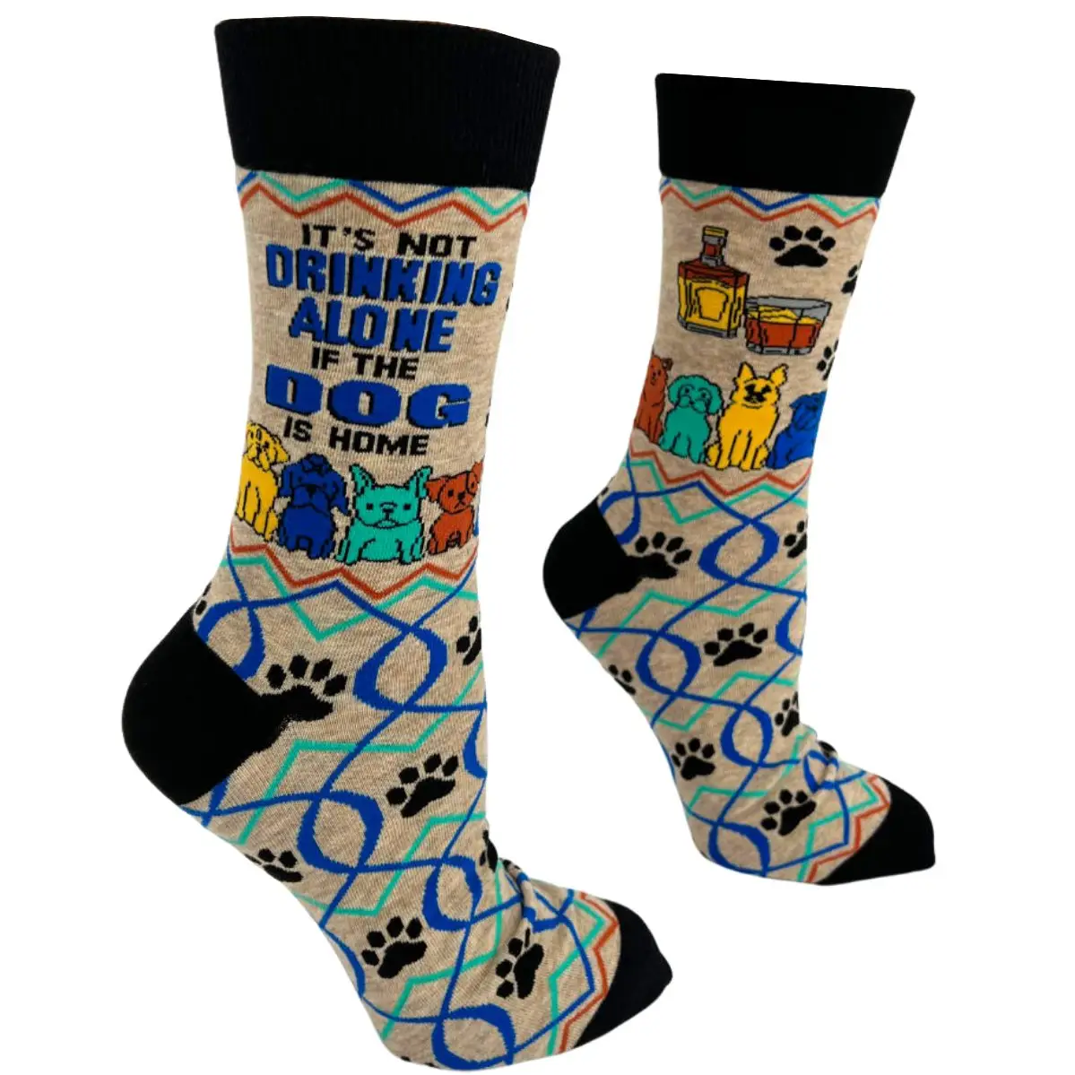 SOCKS - It's NOT DRINKING ALONE If The Dog Is Home-hotRAGS.com