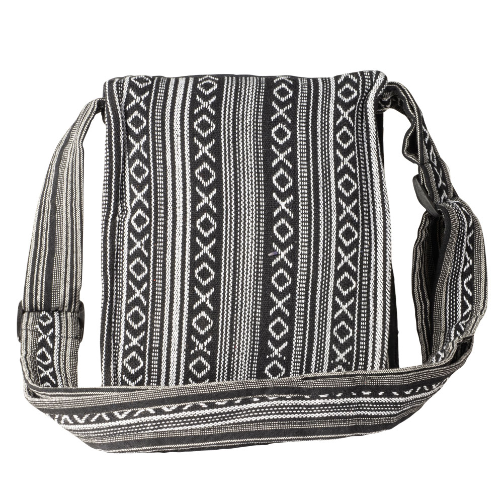 BAG - CANVAS Crossbody - BLACK SUN MOON FLAP-hotRAGS.com