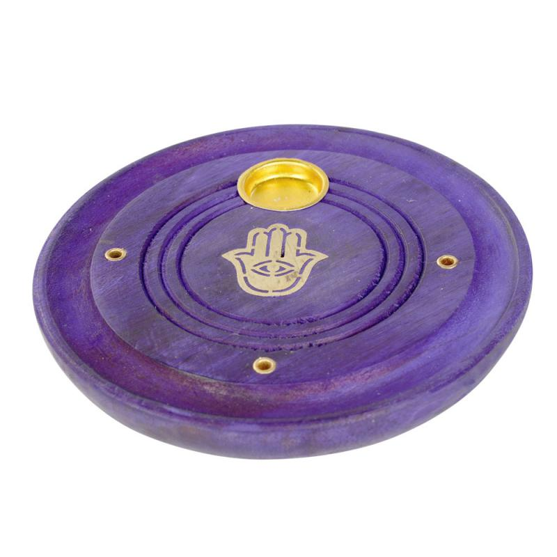 INCENSE BURNER - ROUND PURPLE