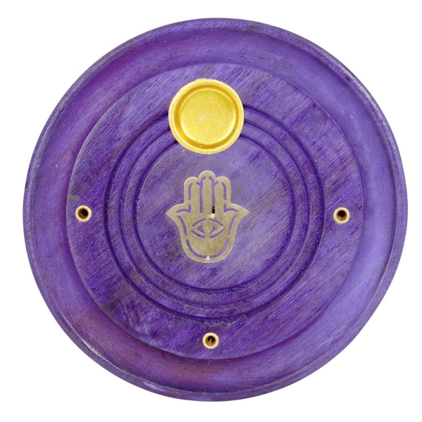 INCENSE BURNER - ROUND PURPLE-hotRAGS.com