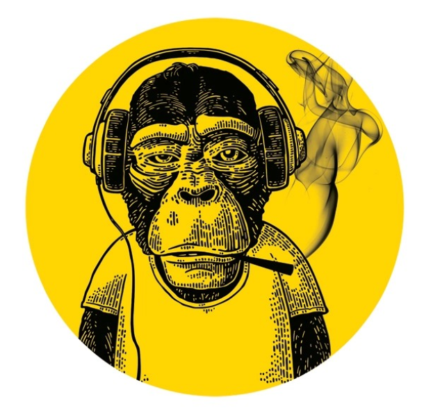 Sticker - Vinyl Monkey - 3.5x3.5"-hotRAGS.com