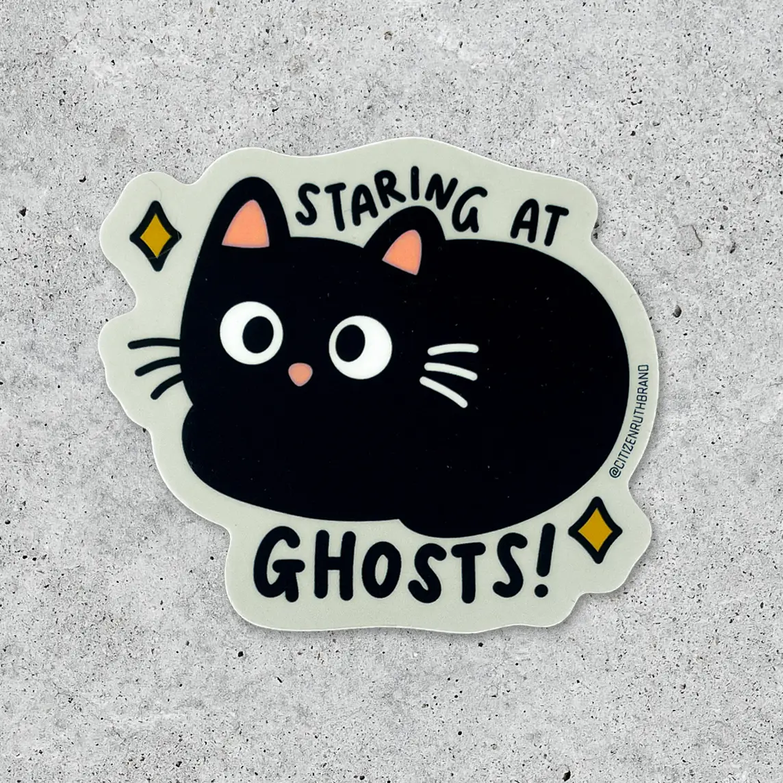 Sticker - Cat Staring At Ghosts-hotRAGS.com