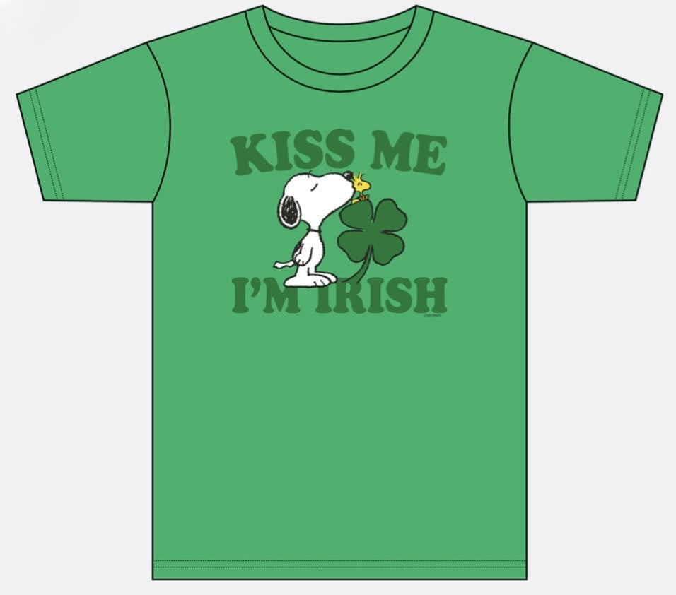 T Shirt - Snoopy Kiss Me I'm Irish-hotRAGS.com